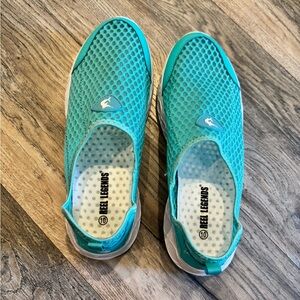 Reel Legends Women's Teal Mesh Slip-On Sneakers